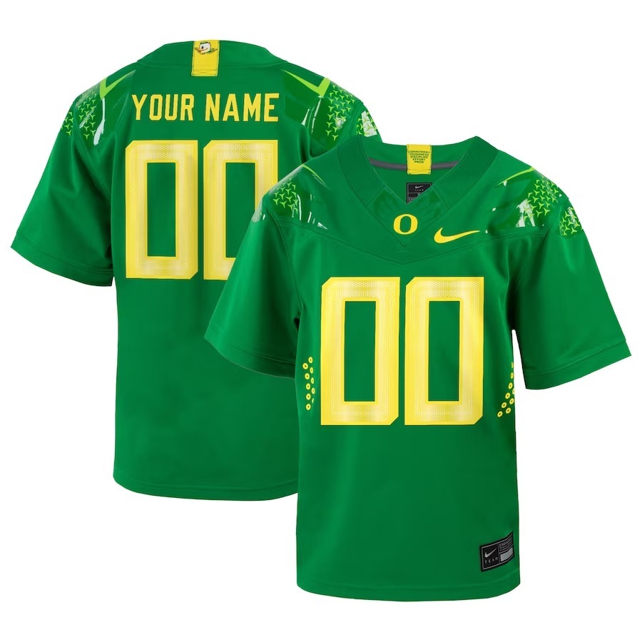 Oregon Ducks Nike Youth  Custom Football Game Jersey – Green - Jersey