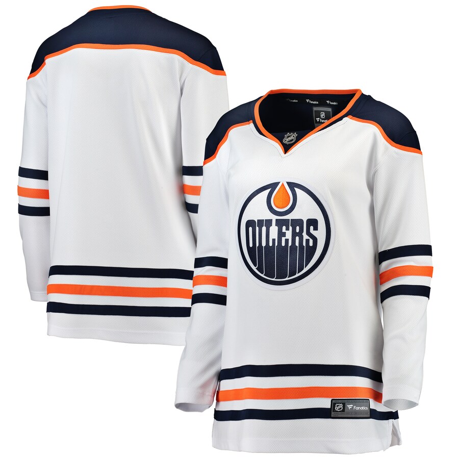Women's Edmonton Oilers Fanatics Branded White Away Breakaway Jersey - Jersey