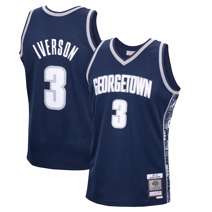 Allen Iverson Georgetown Hoyas Mitchell & Ness 1995/96 Swingman Replica Jersey - Navy - Jersey