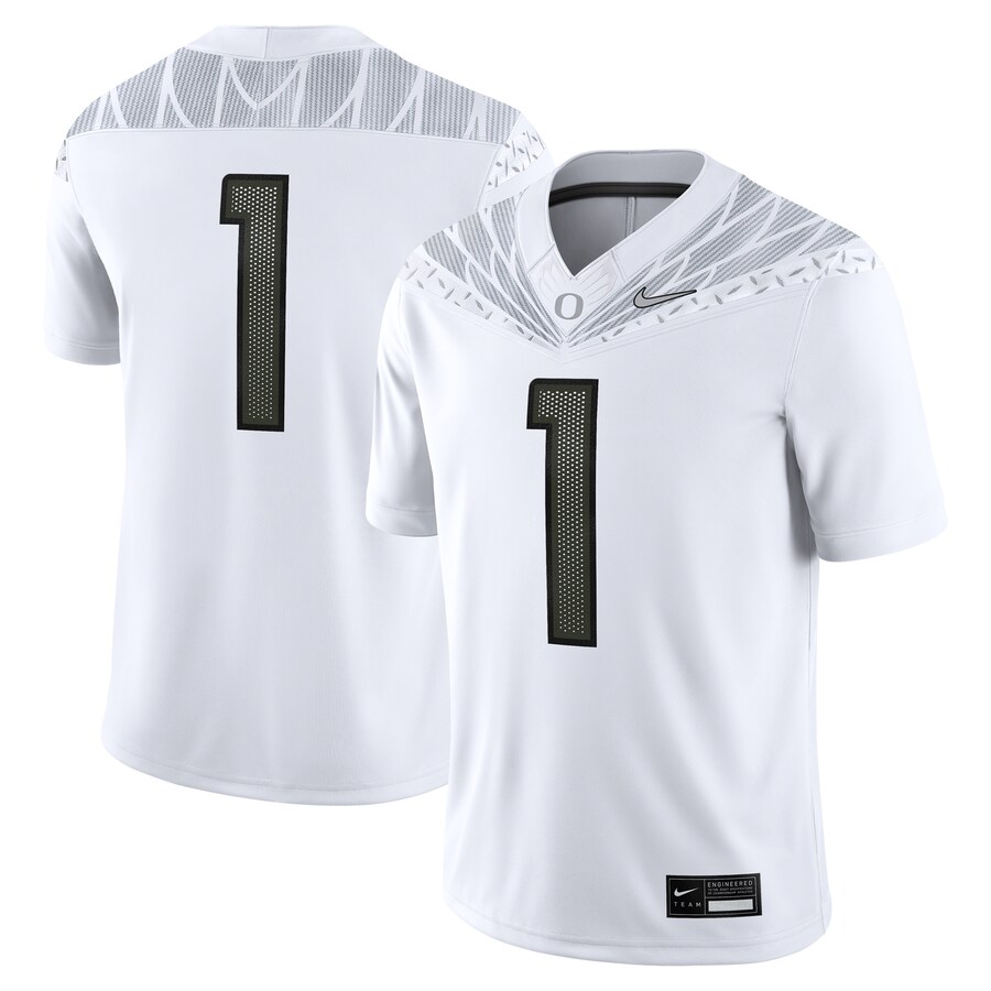 Men's Nike #1 White Oregon Ducks Game Jersey - Jersey