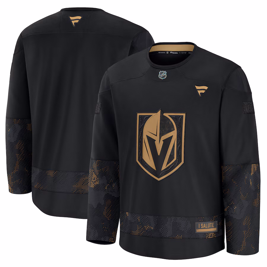 Men's Vegas Golden Knights Fanatics Black 2024 Military Appreciation Practice Jersey - Jersey