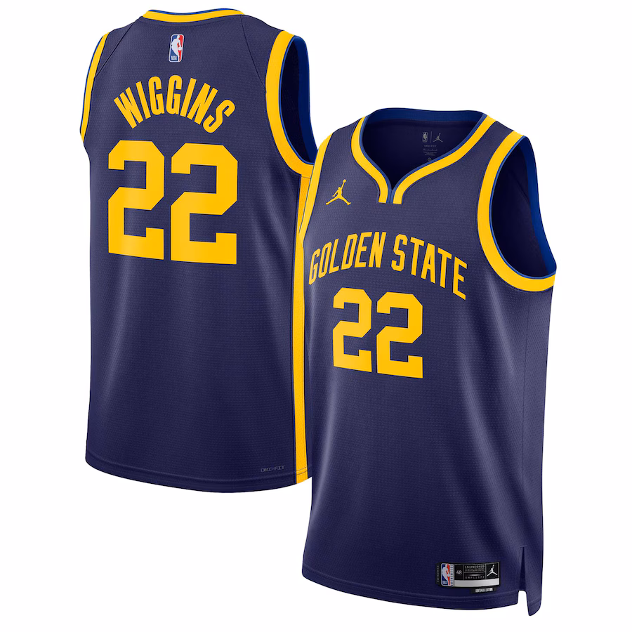 Unisex Golden State Warriors Andrew Wiggins Jordan Brand Navy Swingman Jersey - Statement Edition - Jersey