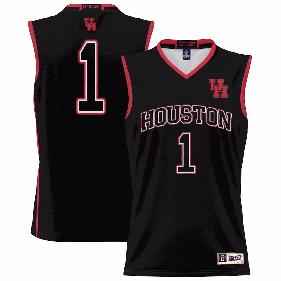 #1 Houston Cougars GameDay Greats Youth Lightweight Basketball Jersey - Black - Jersey
