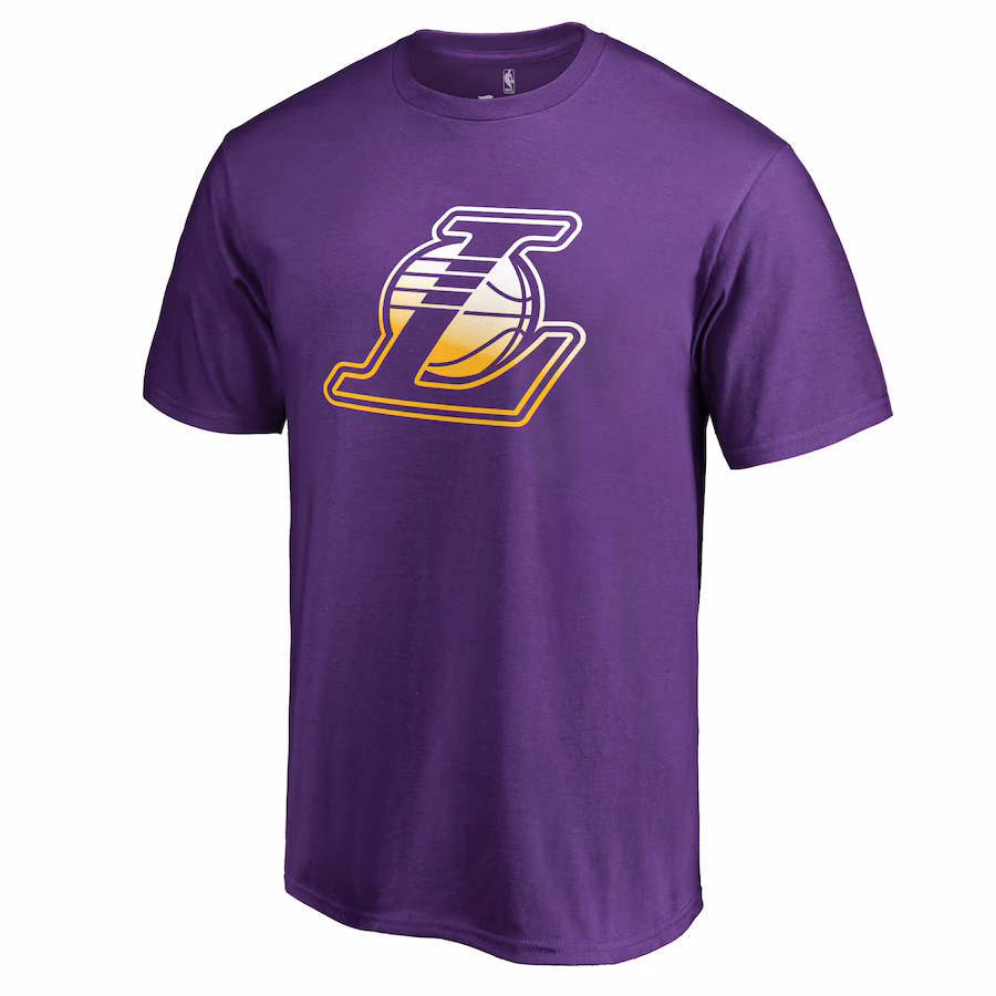 Men's Los Angeles Lakers Purple Gradient Logo T-Shirt - Jersey