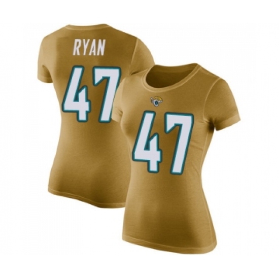 Football Women's Jacksonville Jaguars #47 Jake Ryan Gold Rush Pride Name & Number T-Shirt - Jersey