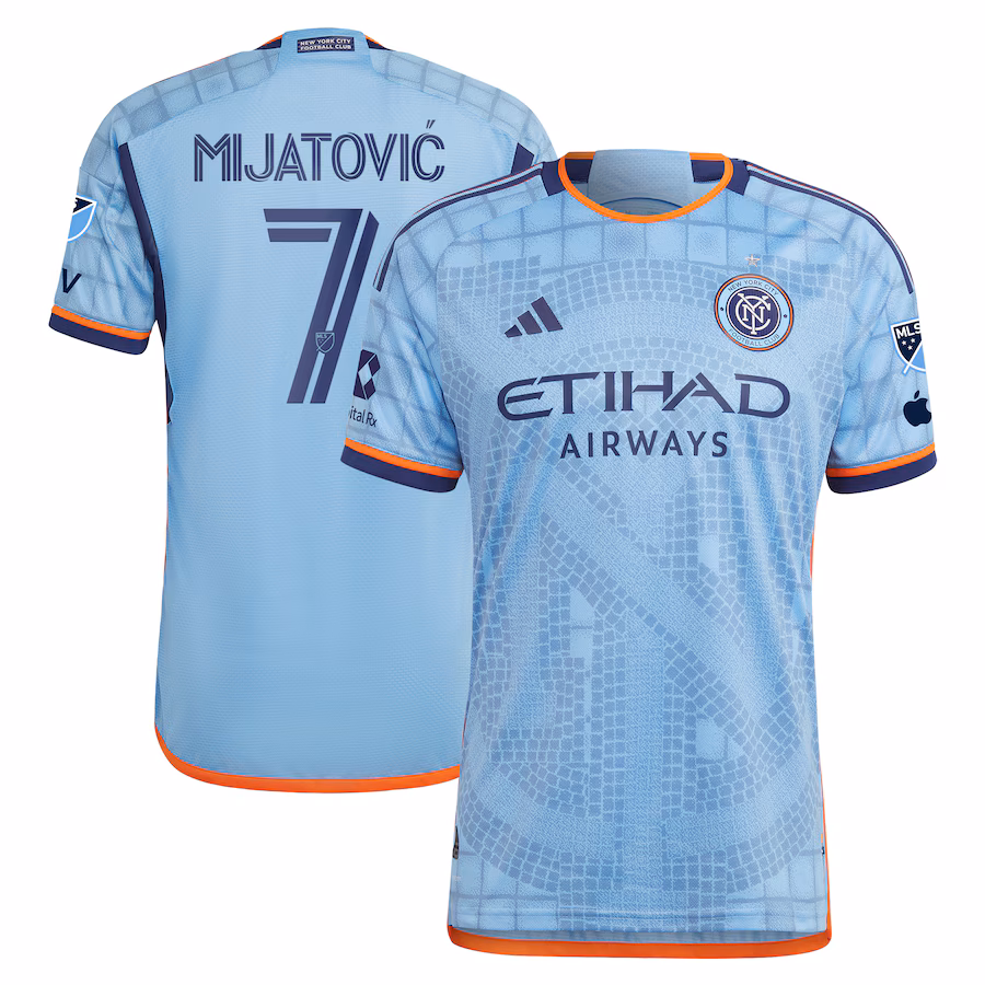 Men's New York City FC Jovan Mijatović adidas Light Blue 2024 The Interboro Kit Authentic Player Jersey - Jersey