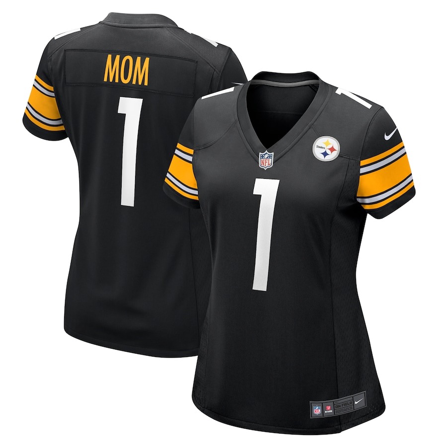 Women's Pittsburgh Steelers Number 1 Mom Nike Black Game Jersey - Jersey
