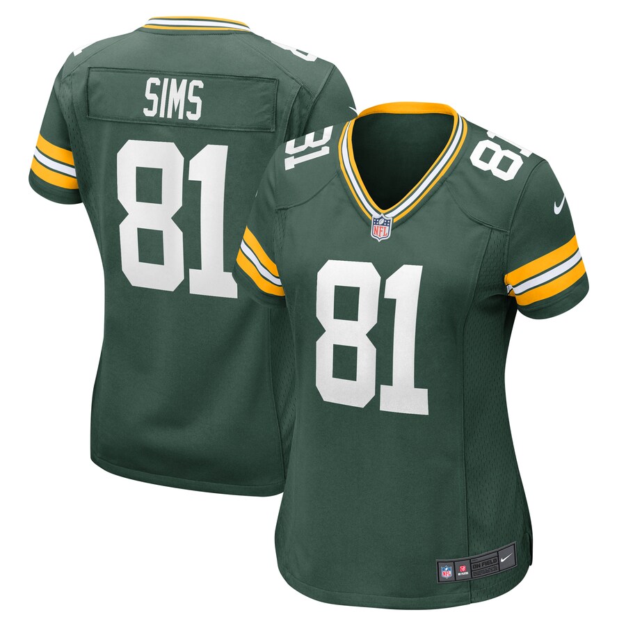 Women's Green Bay Packers Ben Sims Nike  Green Team Game Jersey - Jersey
