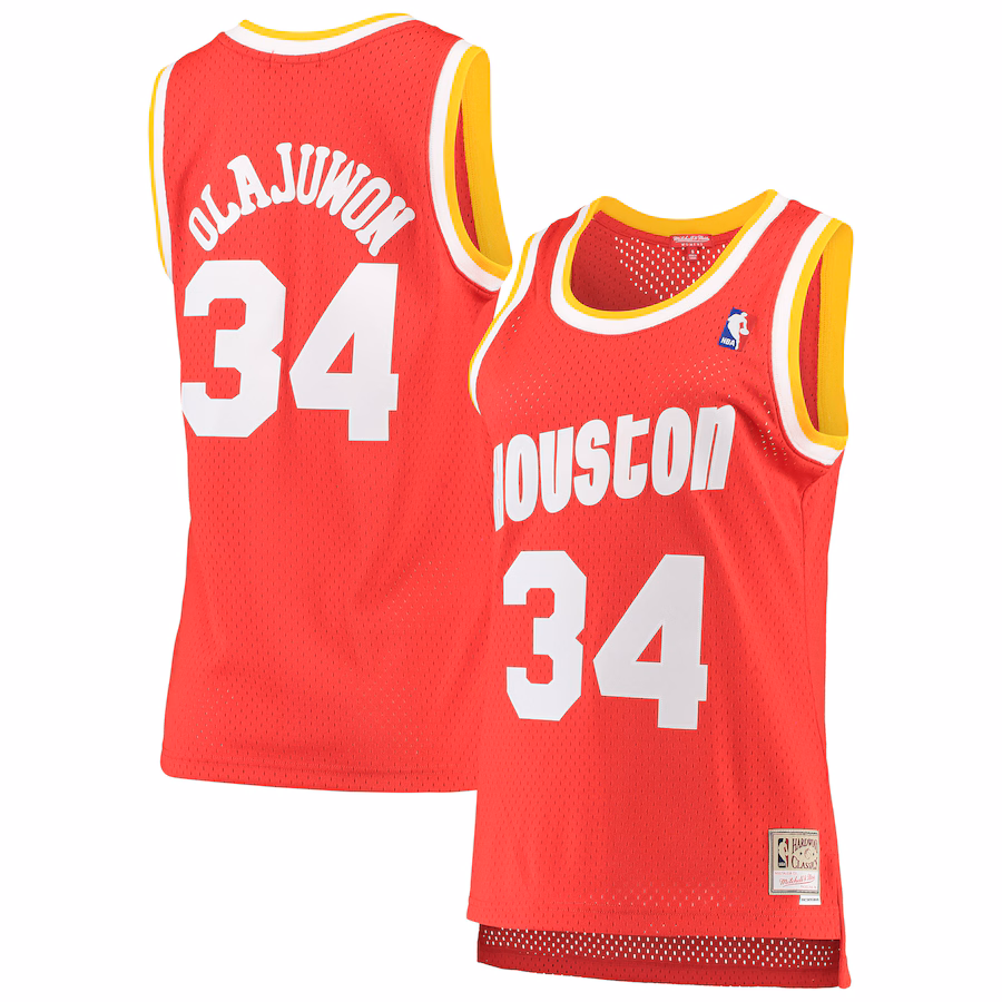 Women's Houston Rockets Hakeem Olajuwon Mitchell & Ness Red 1993/94 Hardwood Classics Swingman Jersey - Jersey