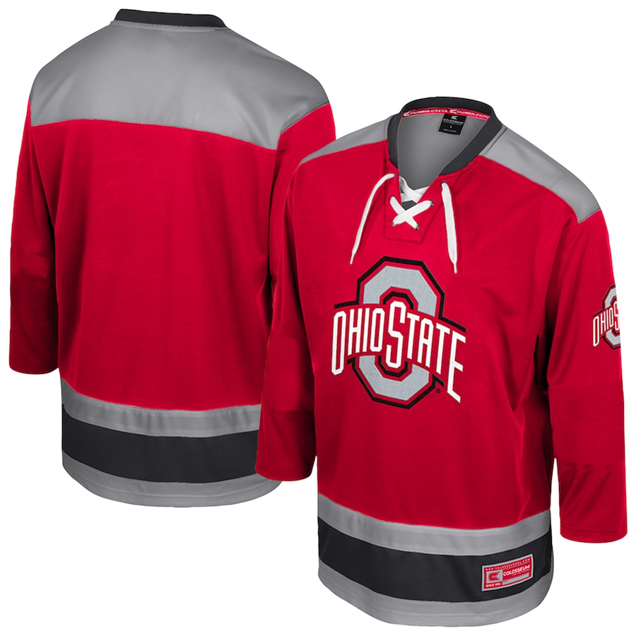 Men's Colosseum  Scarlet Ohio State Buckeyes Athletic Machine Fashion Hockey Jersey - Jersey