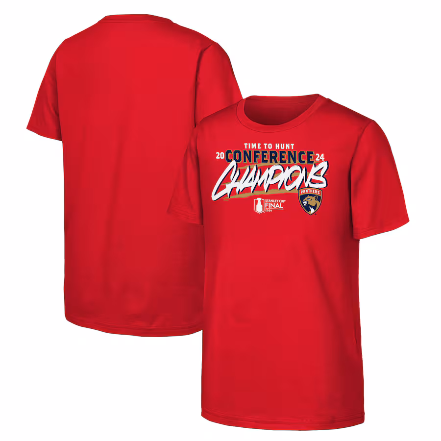 Youth Florida Panthers Fanatics Red 2024 Eastern Conference Champions Hometown T-Shirt - Jersey