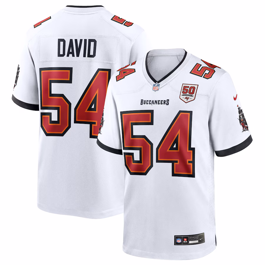 Men's Tampa Bay Buccaneers Lavonte David Nike White 50th Season White Game Jersey - Jersey