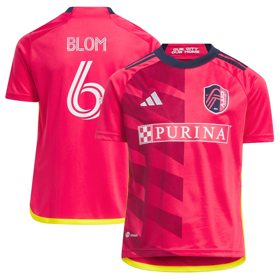 Youth St. Louis City SC Njabulo Blom adidas Red 2023 CITY Kit Replica Jersey - Jersey
