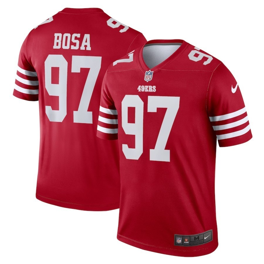 Men's San Francisco 49ers Nick Bosa Nike Scarlet Team Legend Player Performance Top - Jersey