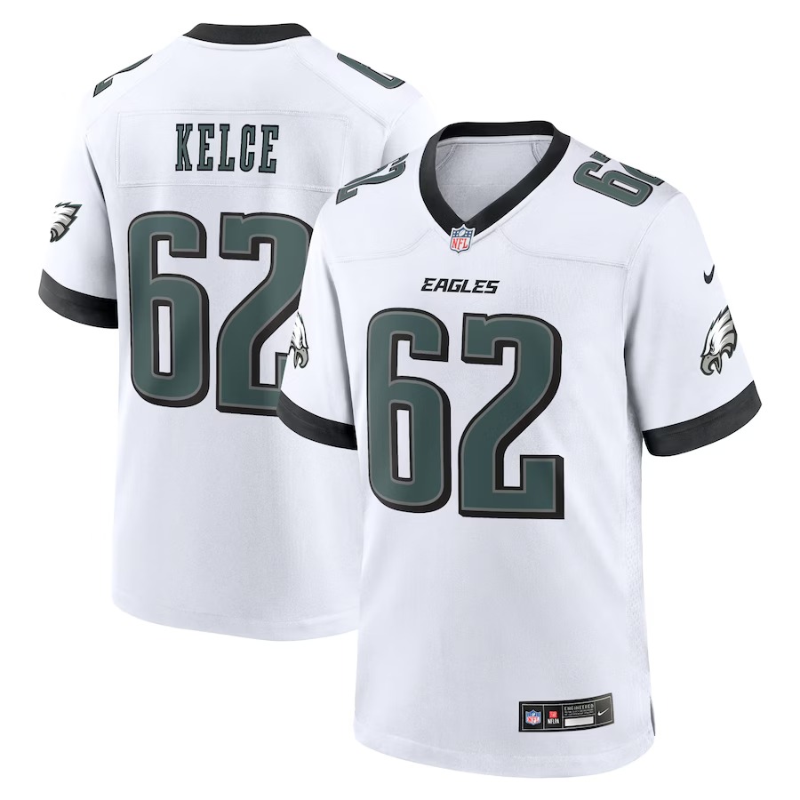 Men's Philadelphia Eagles Jason Kelce Nike White White Game Jersey - Jersey
