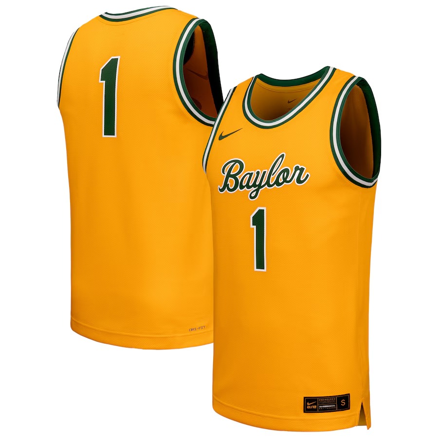 Men's Nike  Gold Baylor Bears Retro Replica Basketball Jersey - Jersey