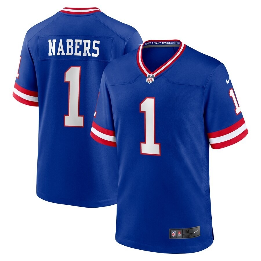 Men's New York Giants Malik Nabers Nike Royal 2nd Alternate Game Jersey - Jersey