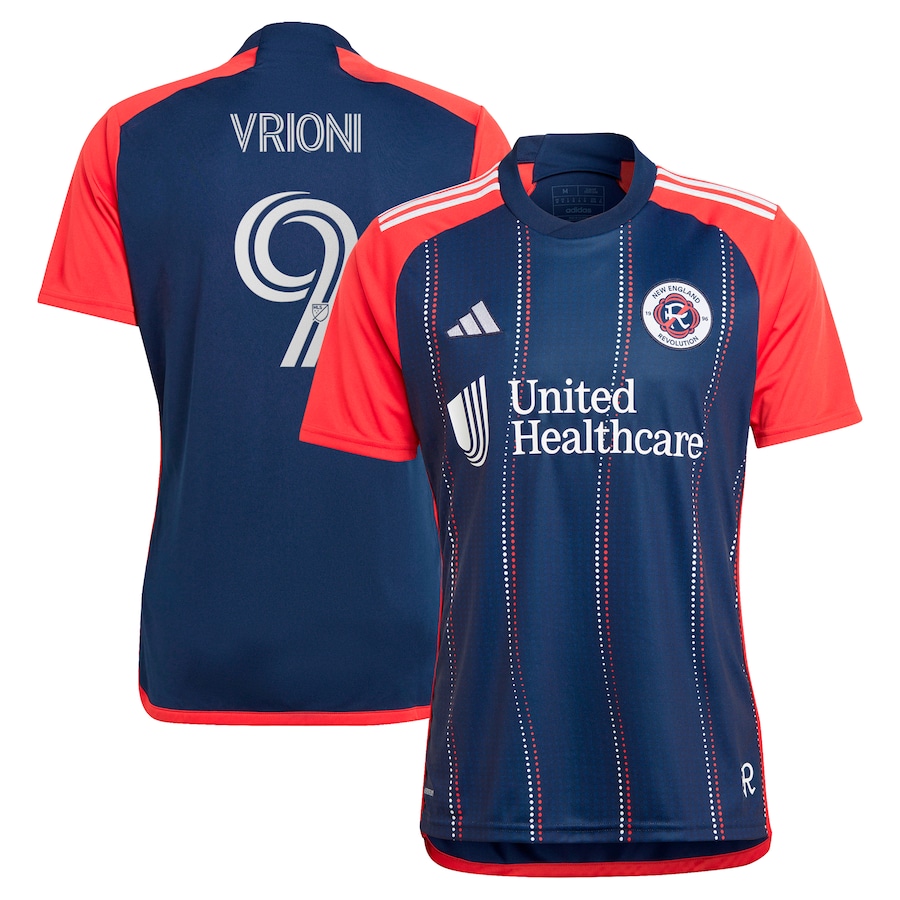 Men's New England Revolution Giacomo Vrioni adidas Navy 2024 Boston Tea Party Replica Player Jersey - Jersey