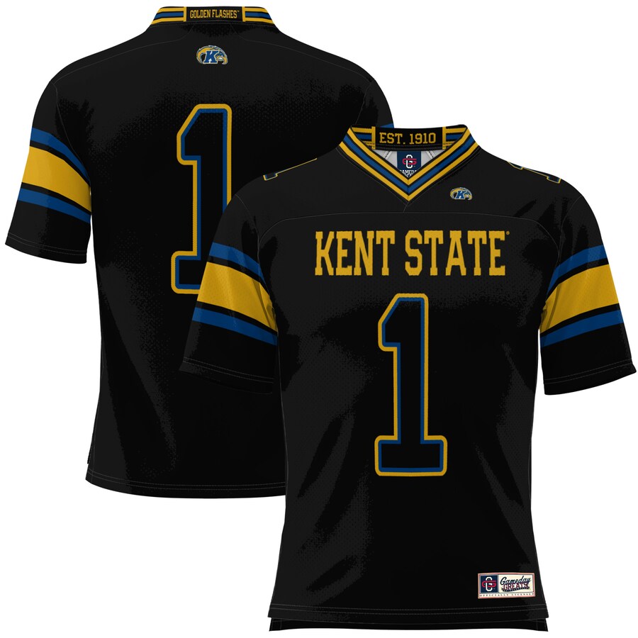 Men's GameDay Greats #1 Black Kent State Golden Flashes Football Jersey - Jersey