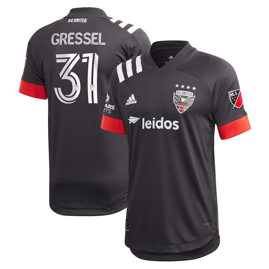 Men's D.C. United Julian Gressel adidas Black 2020 Primary Authentic Jersey - Jersey