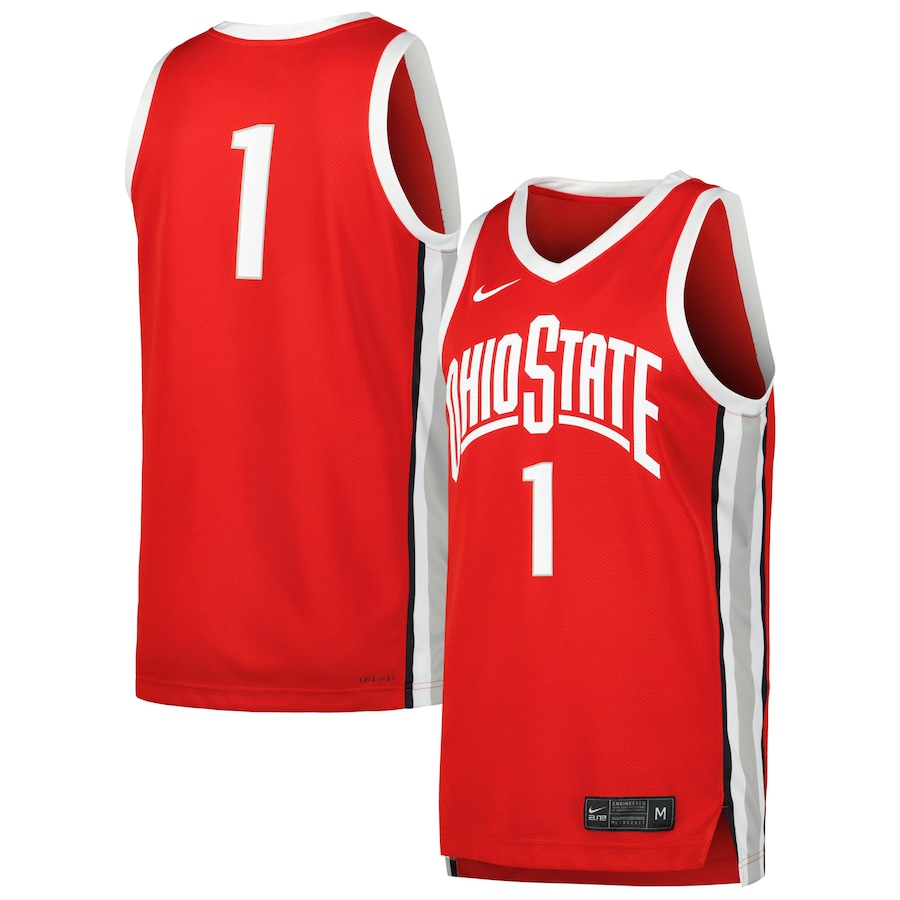 Men's Nike #1 Scarlet Ohio State Buckeyes Replica Jersey - Jersey