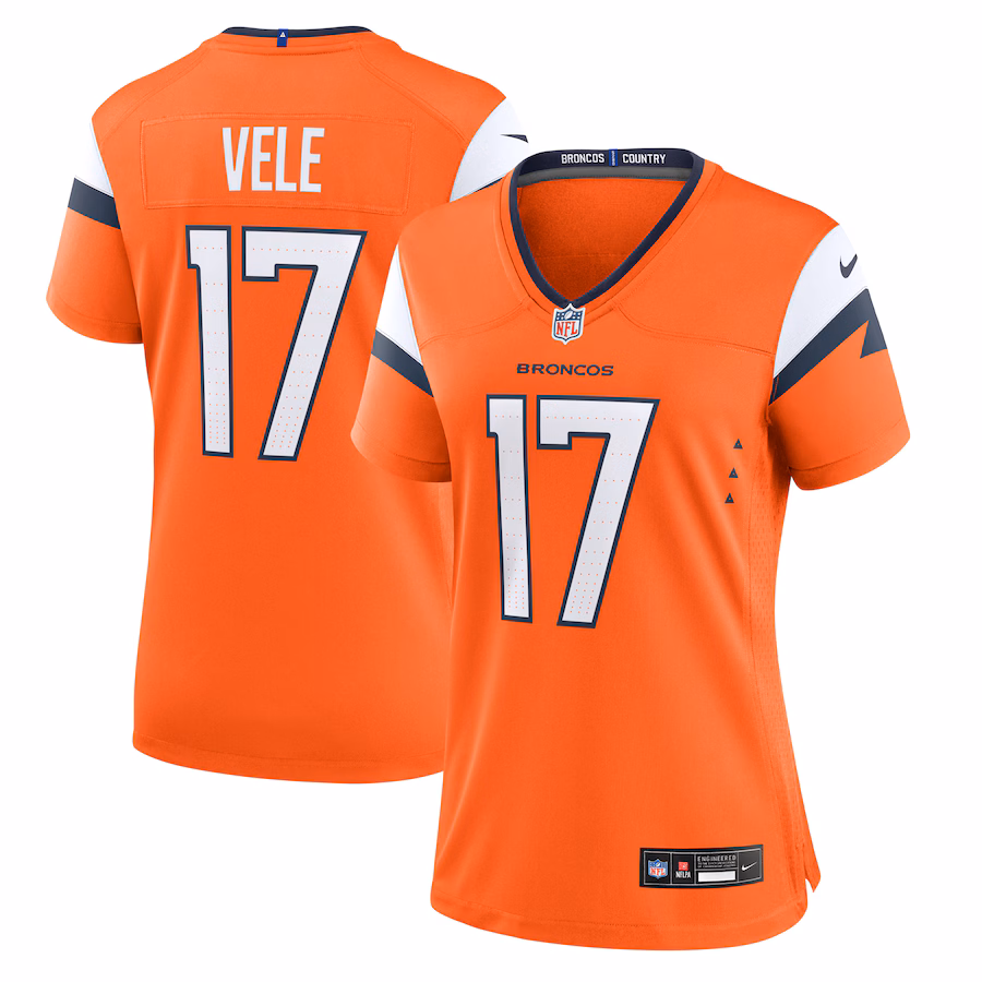 Women's Denver Broncos Devaughn Vele Nike Orange Team Game Jersey - Jersey