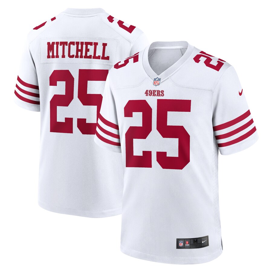 Men's San Francisco 49ers Elijah Mitchell Nike White Player Game Jersey - Jersey