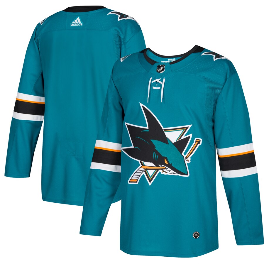 Men's San Jose Sharks adidas Teal Home Authentic Blank Jersey - Jersey
