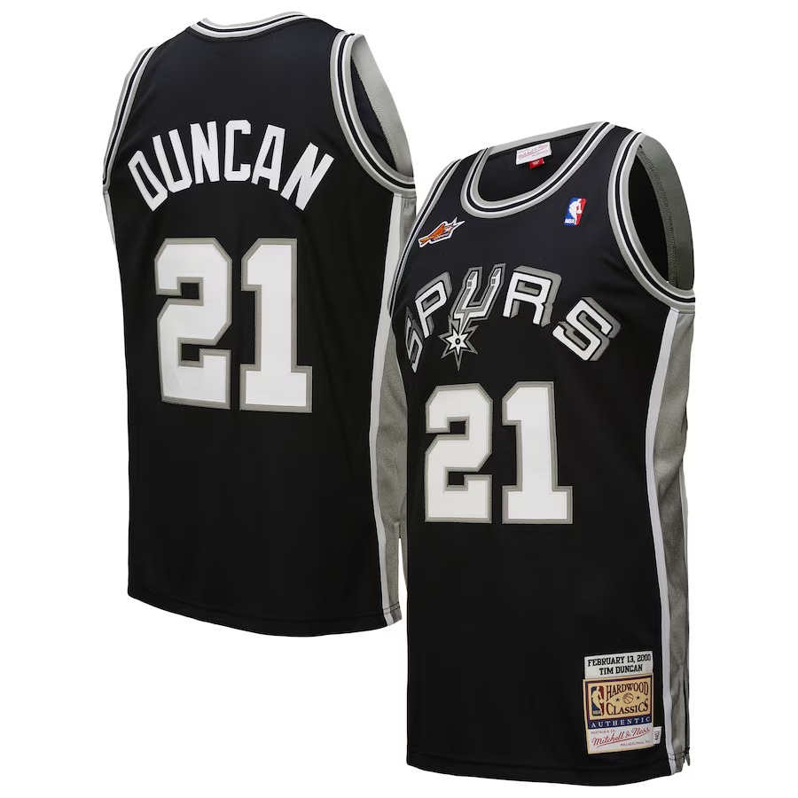Men's San Antonio Spurs Tim Duncan Mitchell & Ness Black 2000 NBA All-Star Game Authentic Jersey - Jersey