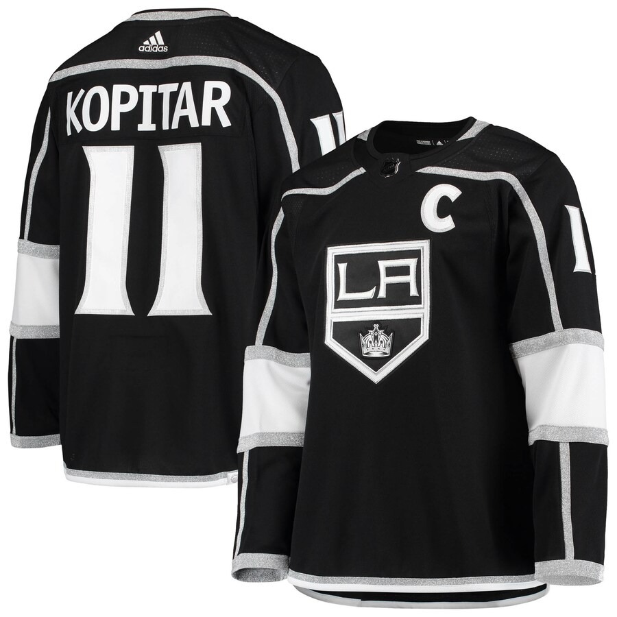 Men's Los Angeles Kings Anze Kopitar adidas Black Home Primegreen Authentic Pro Player Jersey - Jersey