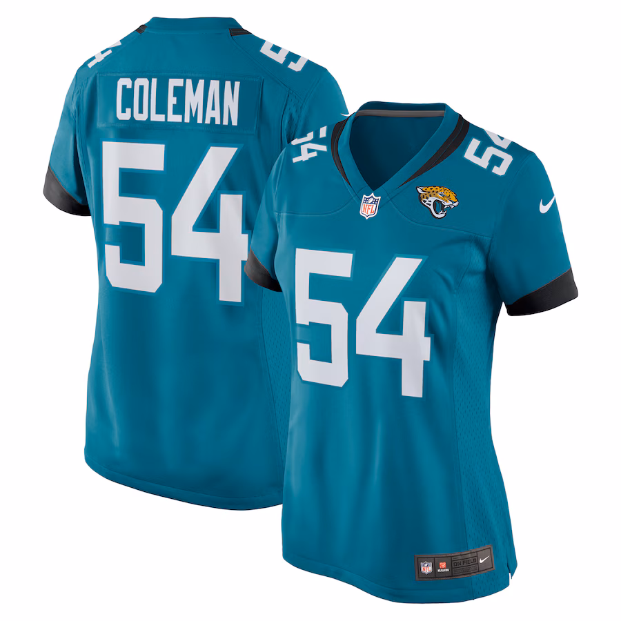 Women's Jacksonville Jaguars DJ Coleman Nike  Teal  Game Jersey - Jersey