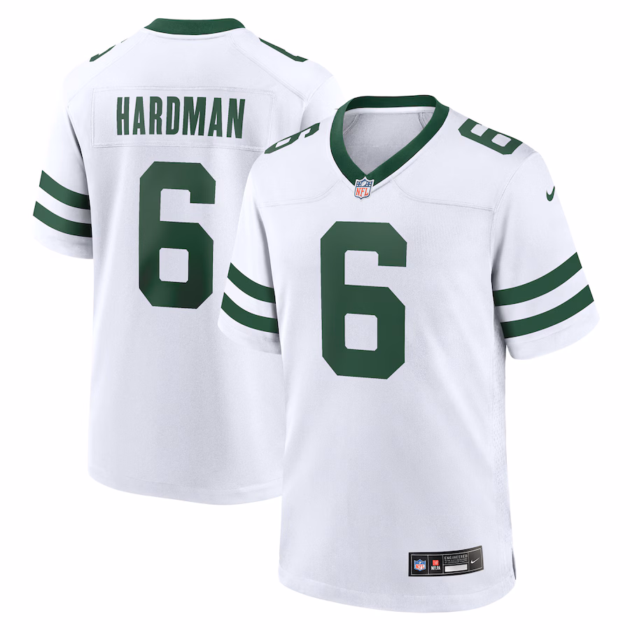 Men's New York Jets Mecole Hardman Nike White Legacy Player Game Jersey - Jersey