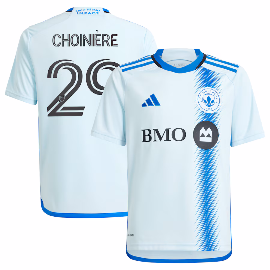 Youth CF Montreal Mathieu Choinière adidas Light Blue 2024 La Main Replica Player Jersey - Jersey