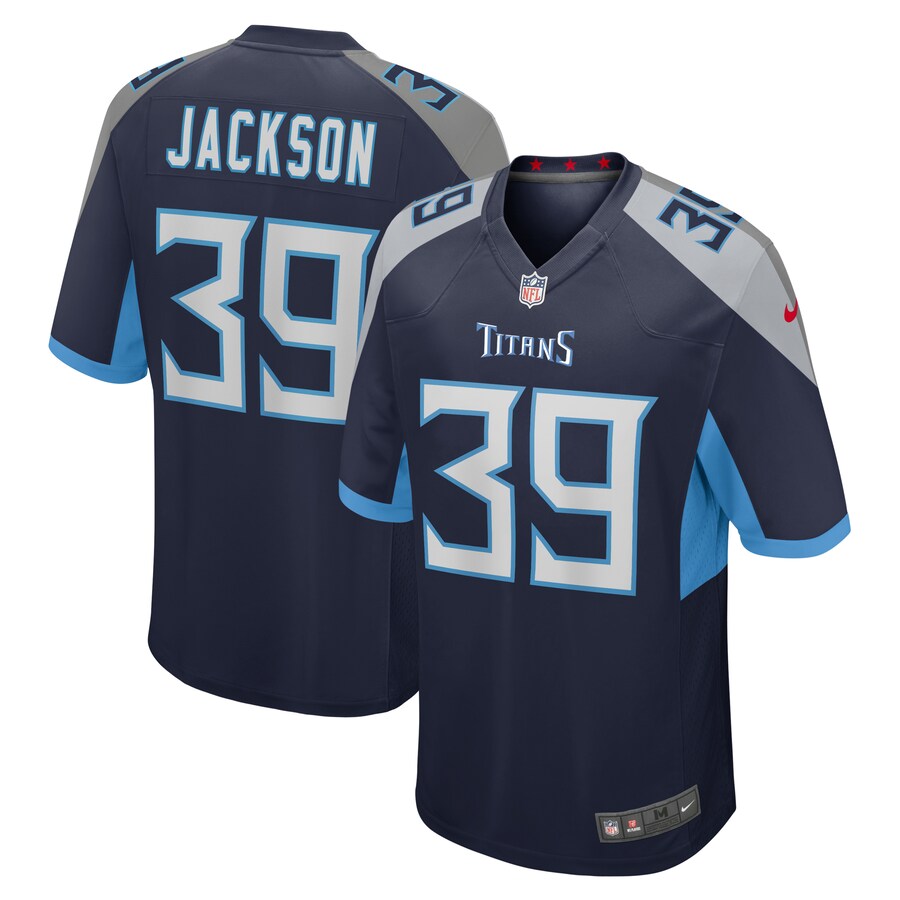 Men's Tennessee Titans Matthew Jackson Nike  Navy Team Game Jersey - Jersey