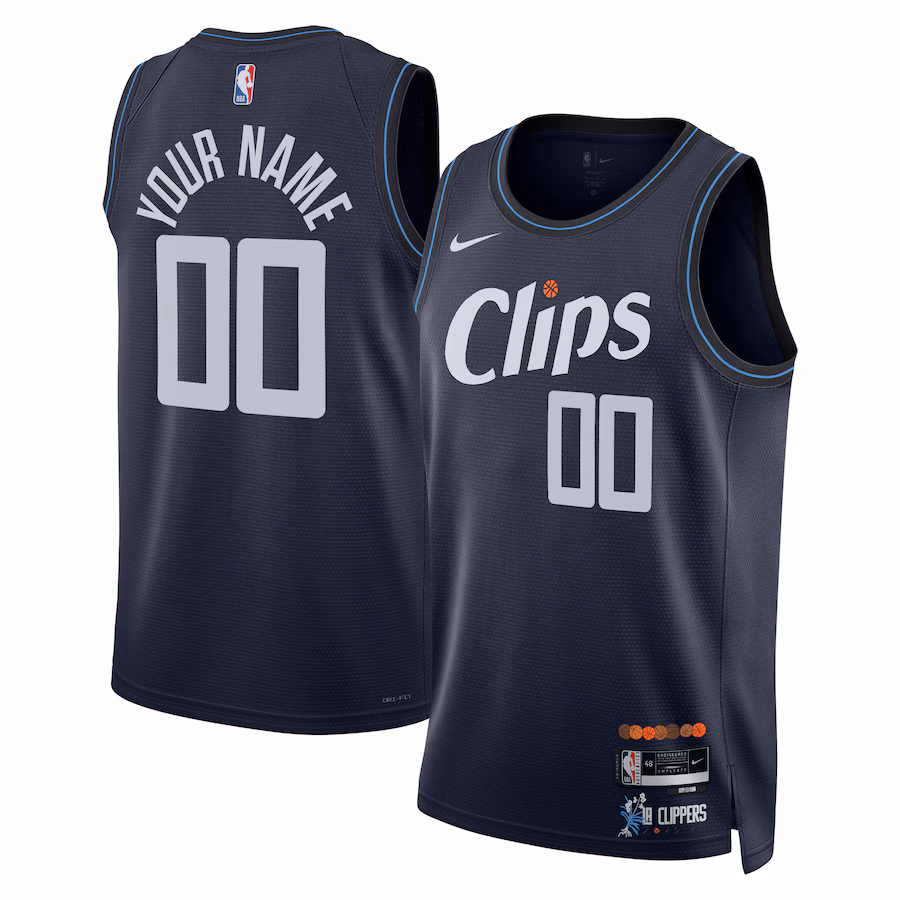Unisex LA Clippers Nike Navy 2023/24 Custom Swingman Jersey - City Edition - Jersey
