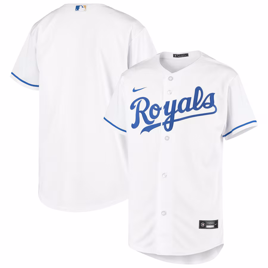 Youth Kansas City Royals Nike White Home Replica Team Jersey - Jersey