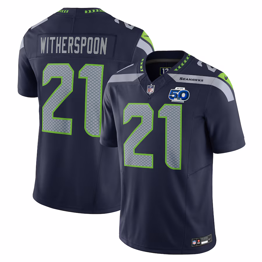 Men's Seattle Seahawks Devon Witherspoon Nike College Navy Team 50th Season Vapor F.U.S.E. Limited Jersey - Jersey