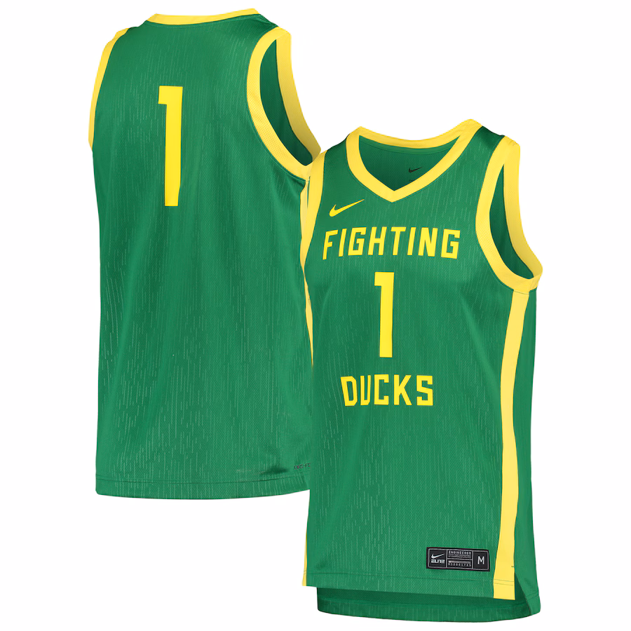 Men's Nike #1 Green Oregon Ducks Replica Basketball Jersey - Jersey