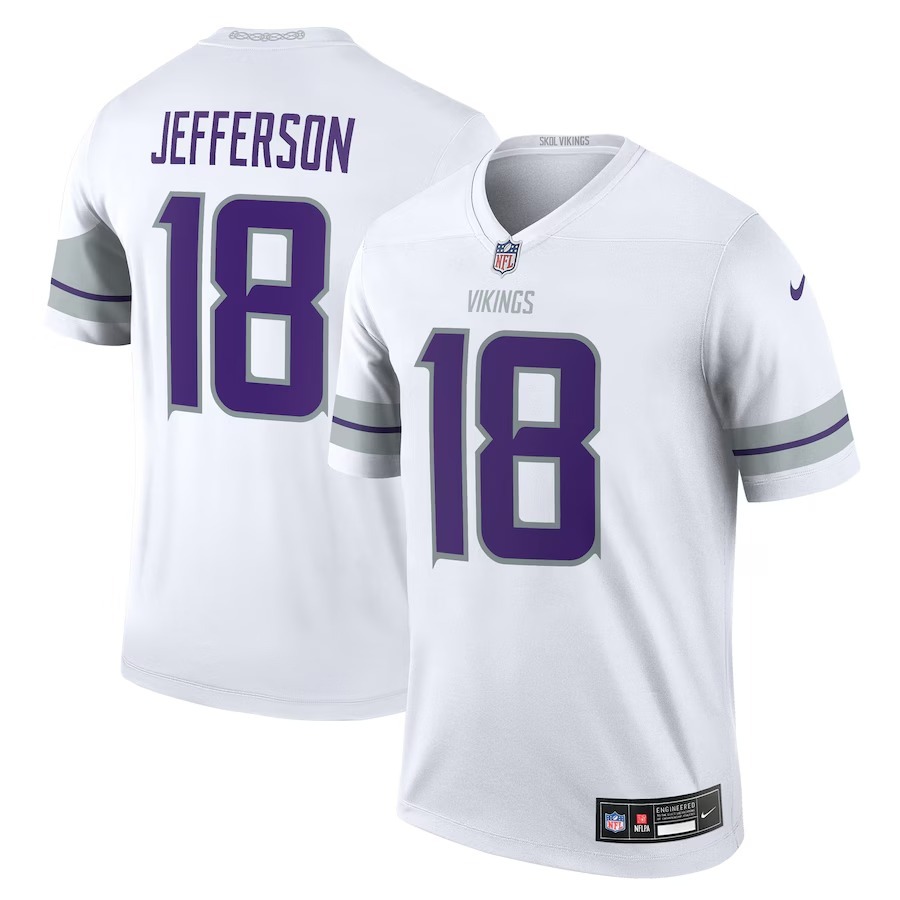 Men's Minnesota Vikings Justin Jefferson Nike White Alternate Legend Player Performance Top - Jersey