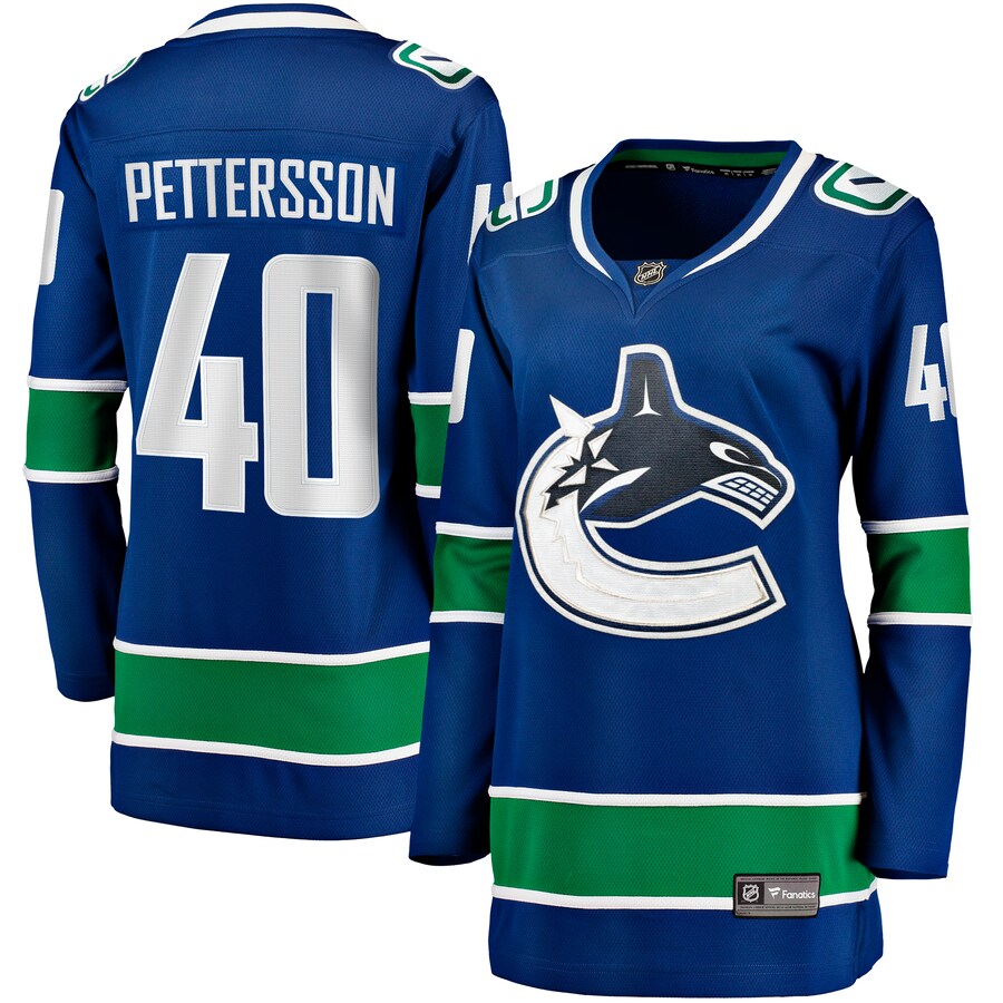 Women's Vancouver Canucks Elias Pettersson Fanatics Branded Blue Home Breakaway Player Jersey - Jersey