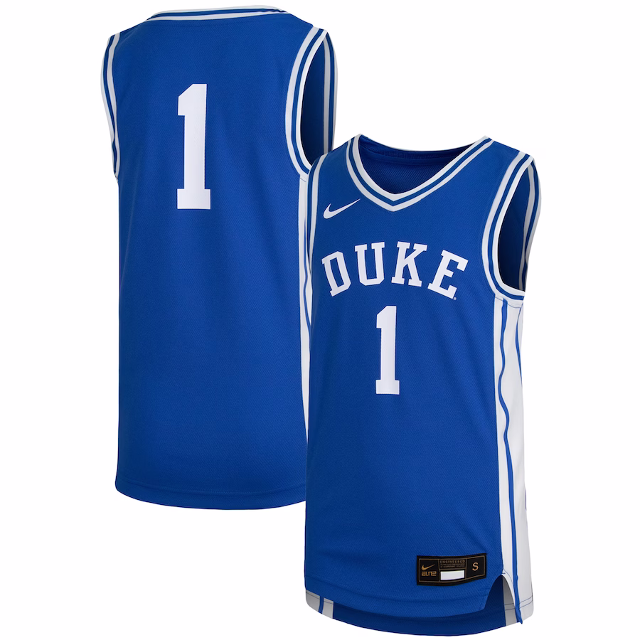 #1 Duke Blue Devils Nike Youth Replica Team Basketball Jersey - Royal - Jersey