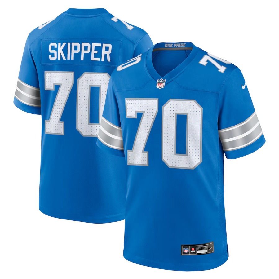 Men's Detroit Lions Dan Skipper Nike Blue Team Game Jersey - Jersey