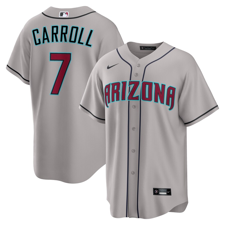 Men's Arizona Diamondbacks Corbin Carroll Nike Gray Road Replica Jersey - Jersey