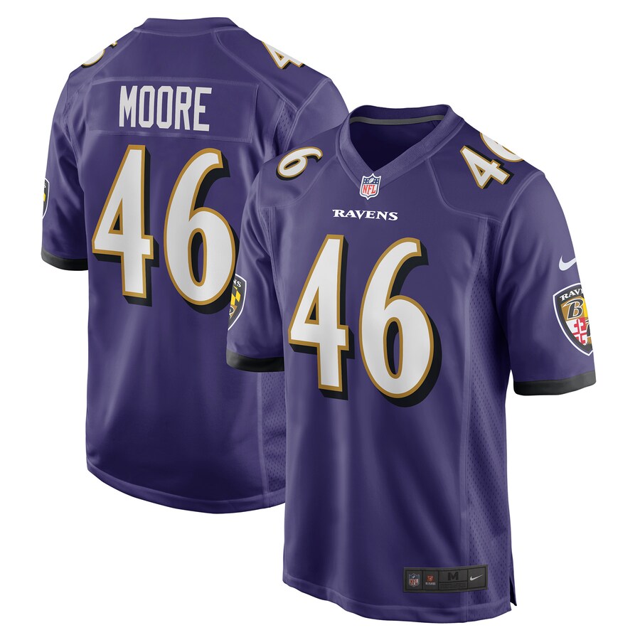 Men's Baltimore Ravens Nick Moore Nike Purple Game Jersey - Jersey
