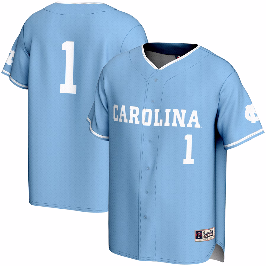#1 North Carolina Tar Heels GameDay Greats Youth Lightweight Baseball Jersey - Carolina Blue - Jersey