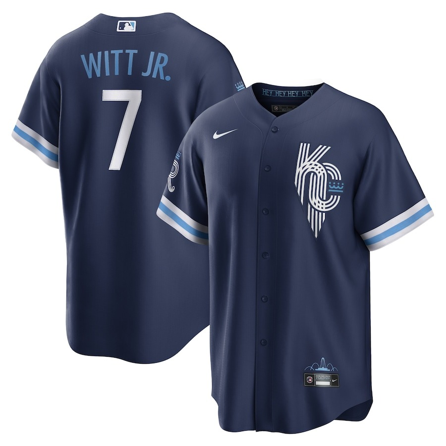 Men's Kansas City Royals Bobby Witt Jr. Nike Navy City Connect Replica Player Jersey - Jersey