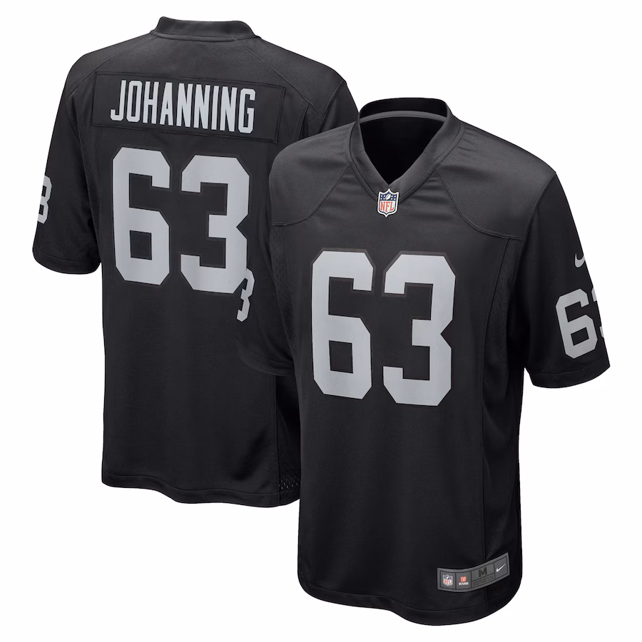Men's Las Vegas Raiders Jake Johanning Nike Black Team Game Jersey - Jersey