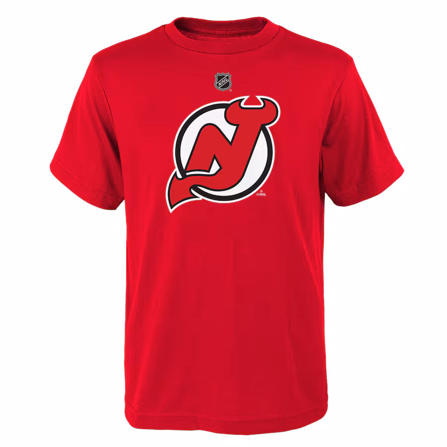 Youth New Jersey Devils Red Primary Logo T-Shirt - Jersey
