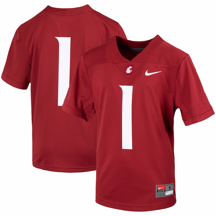#1 Washington State Cougars Nike Youth Untouchable Football Jersey - Crimson - Jersey