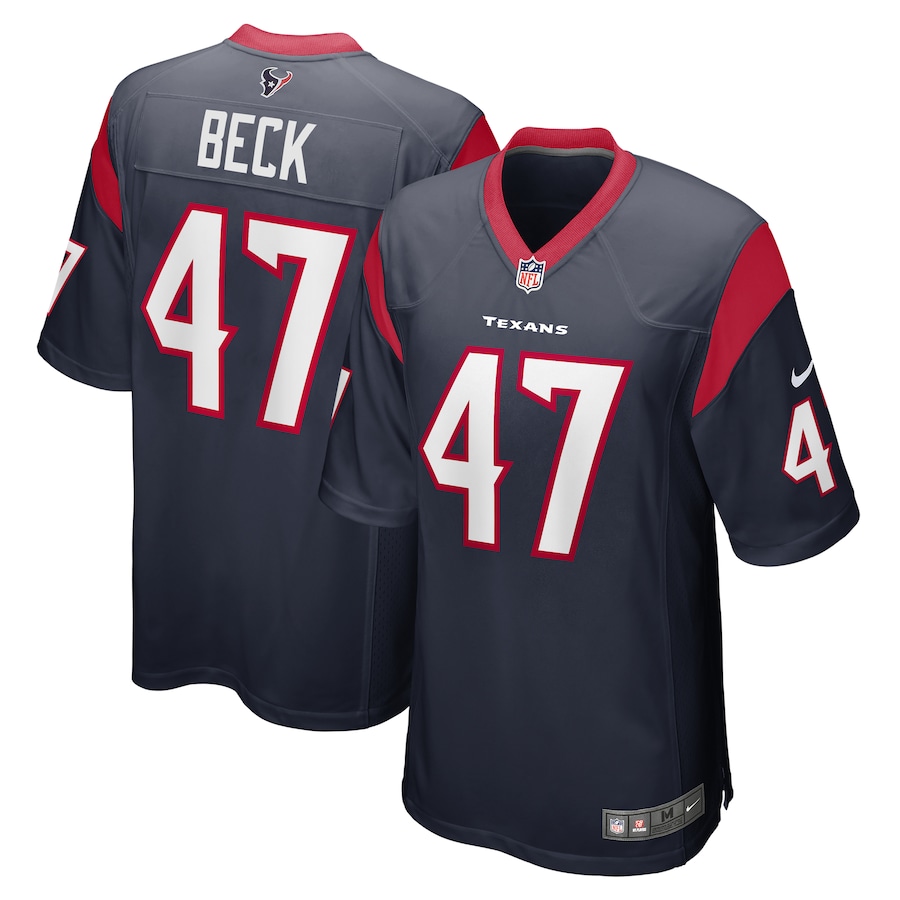 Men's Houston Texans Andrew Beck Nike Navy Game Player Jersey - Jersey